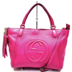 COPY - Gucci GG SoHo interlocking tassel pink leather tote bag